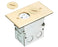 Single Gang Power Outlet Floor Box Kit with Steel Box and Metal Cover with Threaded Plugs