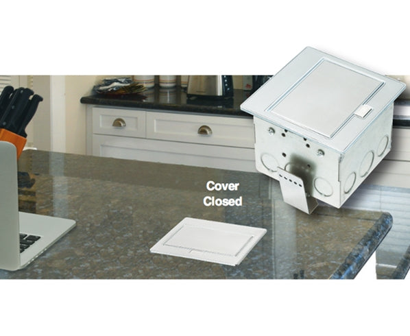 GFCI Power Outlet Countertop Box Kit, w/ Trapdoor Cover
