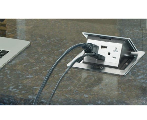 Power Outlet Countertop Box Kit w/ Two USB ports