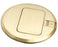 Floor Power Outlet, Round Trapdoor Cover - Gold, closed lid - Primus Cable