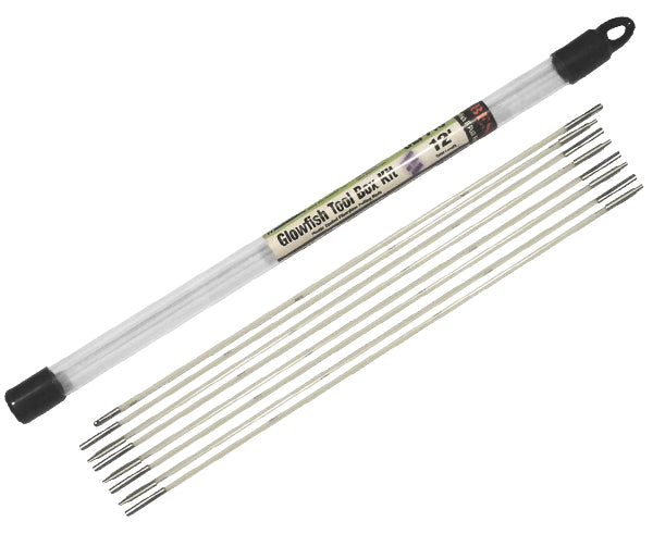 Plastic Coated Glowfish II Rod Kit, Glow-In-The-Dark Wire Installation Rods, 18" x 5/32" (124' Total), Luminous Rods