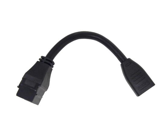 Black HDMI Modular Snap-in Insert With 3" HDMI Pigtail
