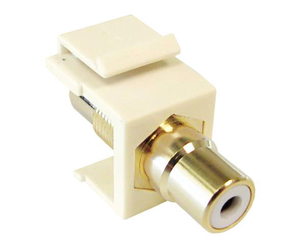 RCA F/F Keystone Modules For Wall Plate angled view - white