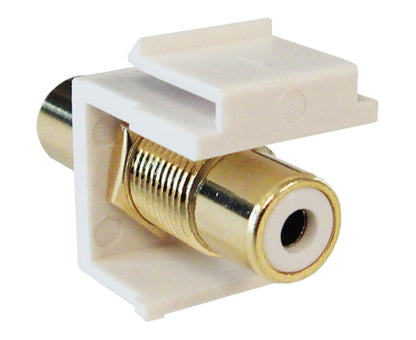 RCA F/F Keystone Modules For Wall Plate angled view - white