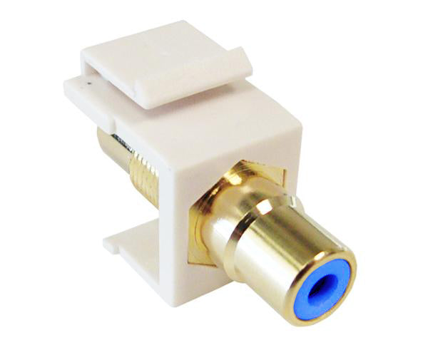 RCA F/F Keystone Modules For Wall Plate angled view - blue