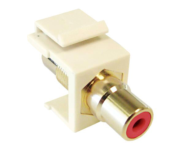 RCA F/F Keystone Modules For Wall Plate angled view - red