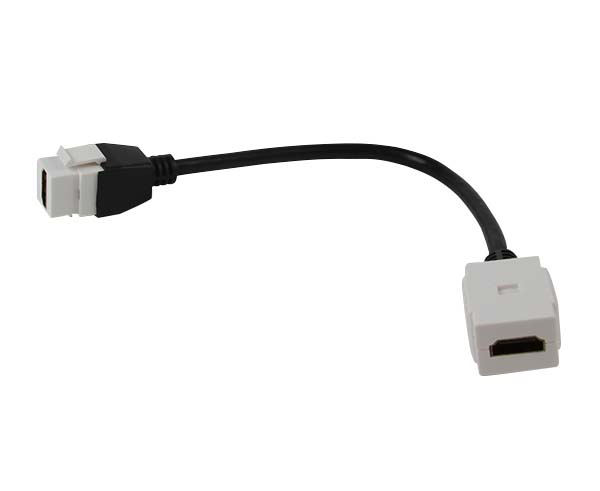 High Speed HDMI 1.4 Adapter, HDMI F to F Keystone Insert, White or Black, 4K x 2K at 30Hz