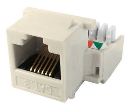 CAT3 Keystone Jack, H-Style RJ11 Telco Jack - Almond