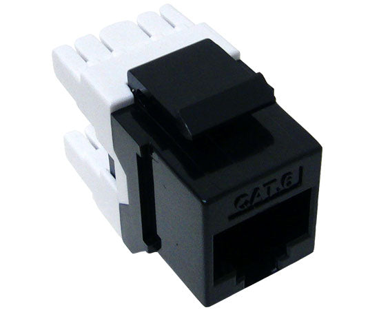 CAT 6 Keystone Jack, MIG+ Component Rated 180™ High Density Data Jack - Black