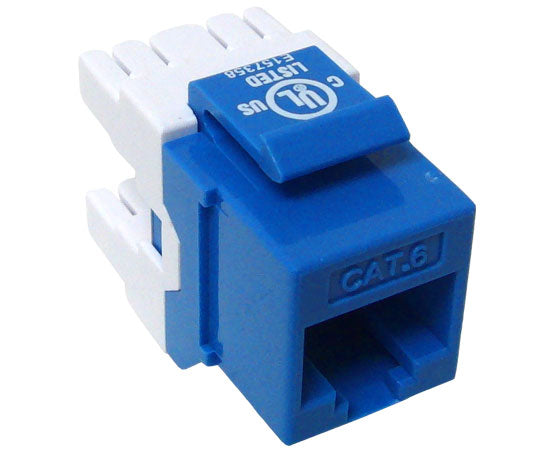 CAT 6 Keystone Jack, MIG+ Component Rated 180™ High Density Data Jack - Blue