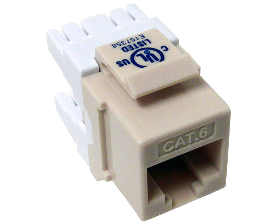 CAT 6 Keystone Jack, MIG+ Component Rated 180™ High Density Data Jack - Ivory