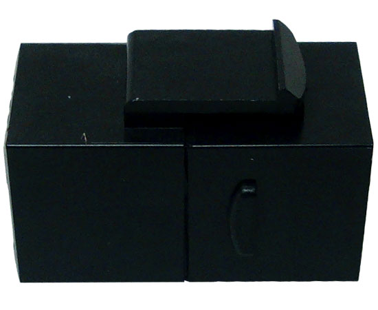 CAT6A RJ45 Inline Coupler, Unshielded, Slim Snap-In w/Keystone Latch, Black