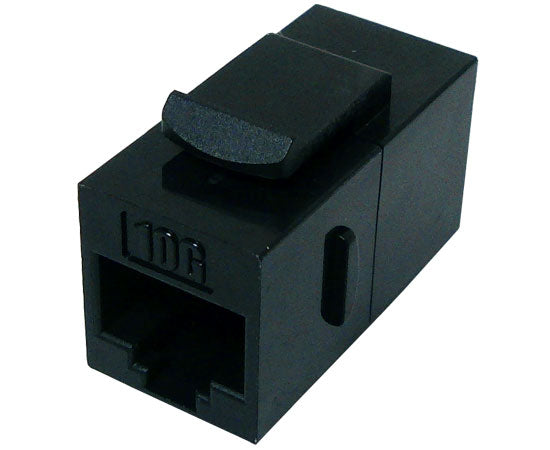 CAT6A RJ45 Inline Coupler, Unshielded Snap In