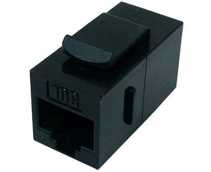 CAT6A RJ45 Inline Coupler, Unshielded Snap In