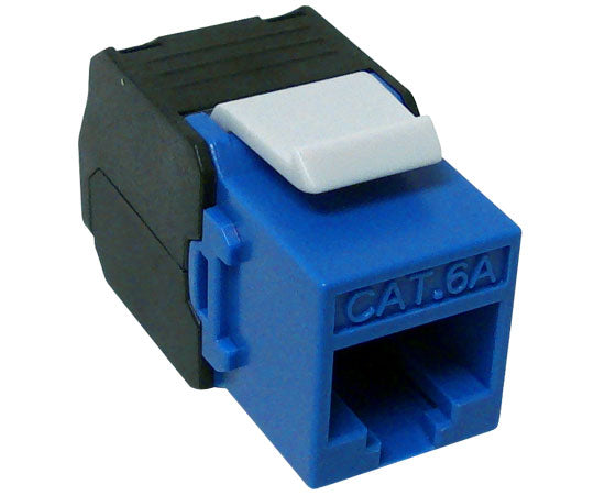 CAT6A RJ45 Keystone Jack, Unshielded, 180-Degree, MIG+, 10G Rated