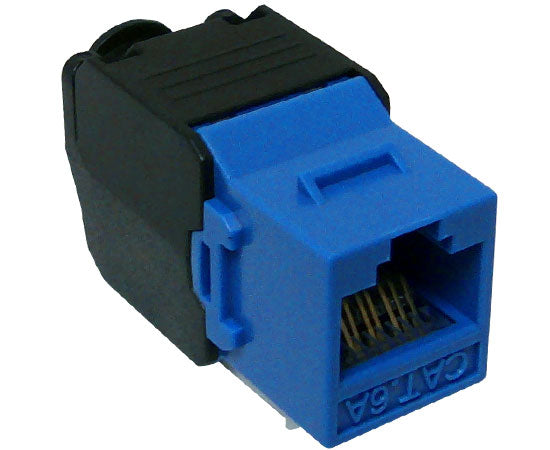 CAT6A RJ45 Keystone Jack, Unshielded, 180-Degree, MIG+, 10G Rated