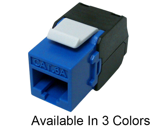 Blue CAT 6A Keystone Jack, 10G MIG+ High Density Component Rated 180™ Ethernet Jack