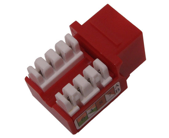 Conector Jack Coupler Keystone Rj45 Hembra Cat 5e Para Cable Red-Face Plate