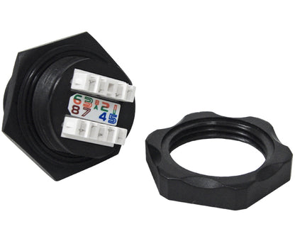 CAT6 RJ45 Shielded Industrial Panel Mount Keystone Jack, Water Sealed, Outdoor