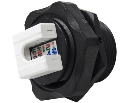 CAT6 RJ45 Shielded Industrial Panel Mount Keystone Jack, Water Sealed, Outdoor