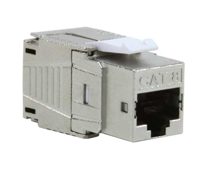 CAT8 Keystone Jack, Shielded, High Density 40G 2Ghz, Toolless, 180 degrees