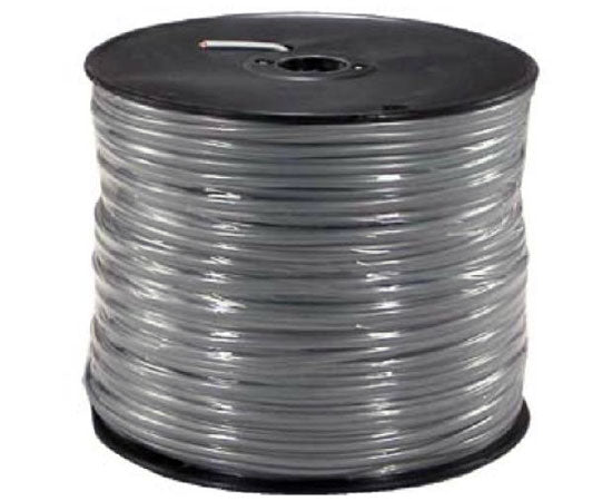 Flat Modular Silver Satin Cable, 4 Conductors - 1000'