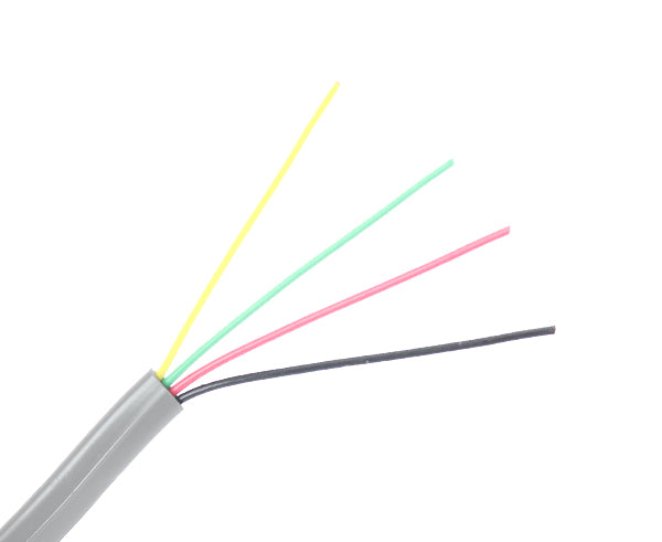 Silver / Flat Modular Cable - 26 AWG - 4 Conductors - Primus Cable