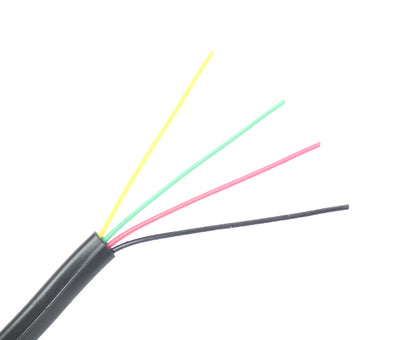 Black / Flat Modular Cable - 26 AWG - 4 Conductors - Primus Cable