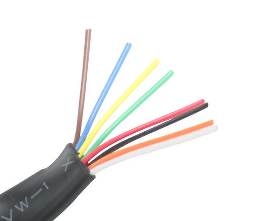 Black / Flat Modular Cable - 26 AWG - 8 Conductors - Primus Cable