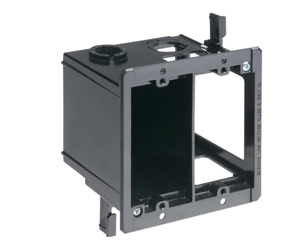 Two Gang Power & Low Voltage Box for Existing Construction - Black