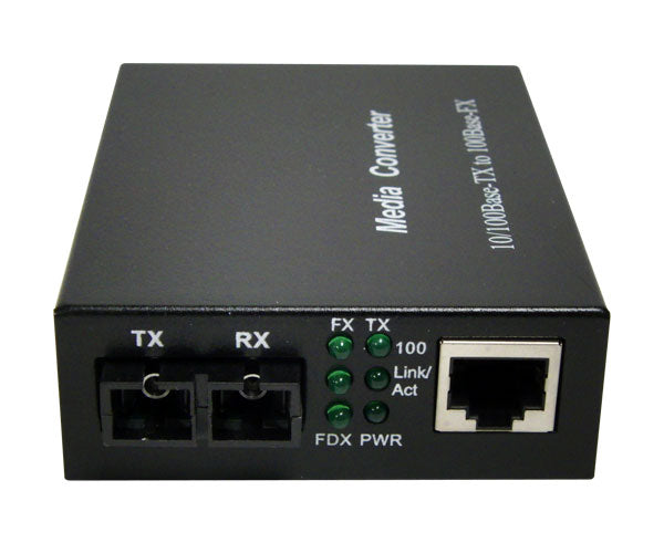 Media Converter, Multimode, Fast Ethernet, 2K, RJ45-Duplex SC