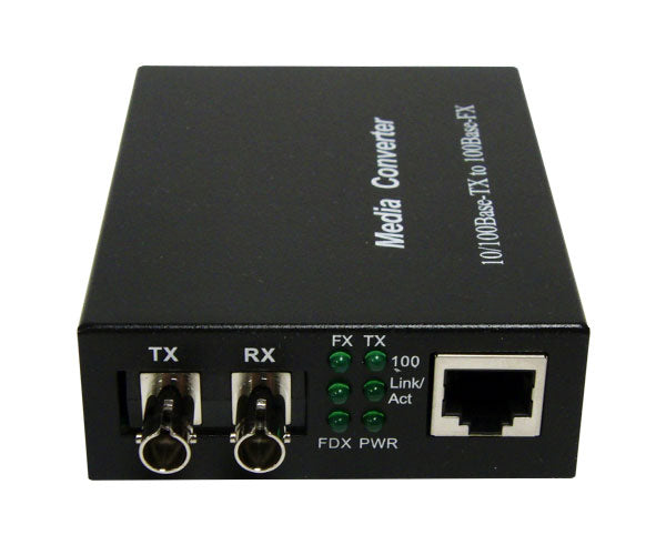Media Converter, Multimode, Fast Ethernet, 2K, RJ45-ST, 10/100Mbps Ethernet
