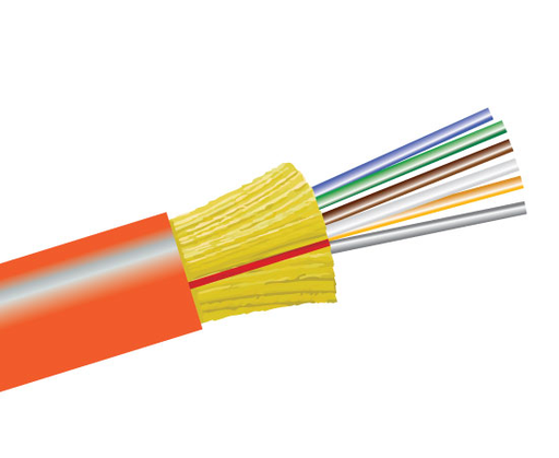 Fiber Optic Cable, 6 Strand, Multimode, 62.5/125 OM1, Indoor Distribution, Plenum