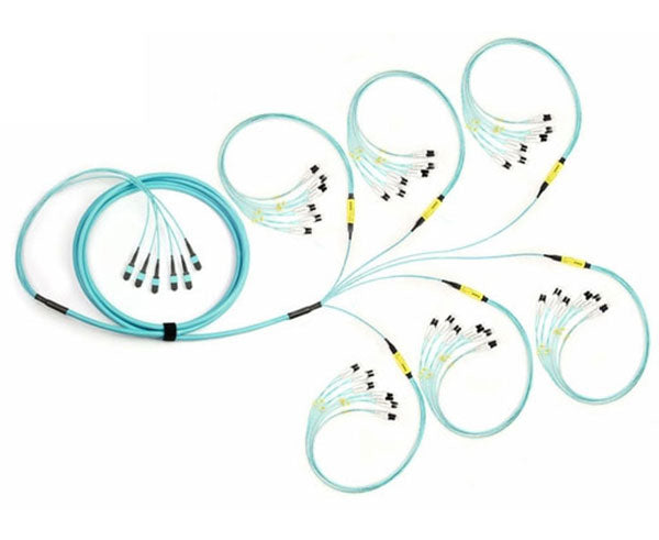 MTP Breakout Cable, MTP to LC, Multimode OM3 10 Gig, 72 Fiber, 50/125, Plenum Rated