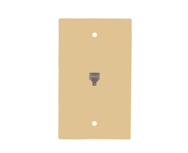 RJ11 Preloaded Telephone Wall Plate, 1 or 2-Port, 4 or 6 Conductor, Flush Mount, Punchdown - Available in 2 Colors