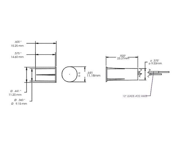 3/8” Dia. Recessed Switch Set - 2020-12/2020-T Series - 10 Pack