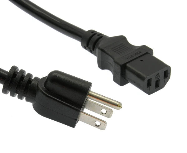 Computer Power Cord, SJT 16/3 Rated, 5-15P to C13 - Black - Primus Cable