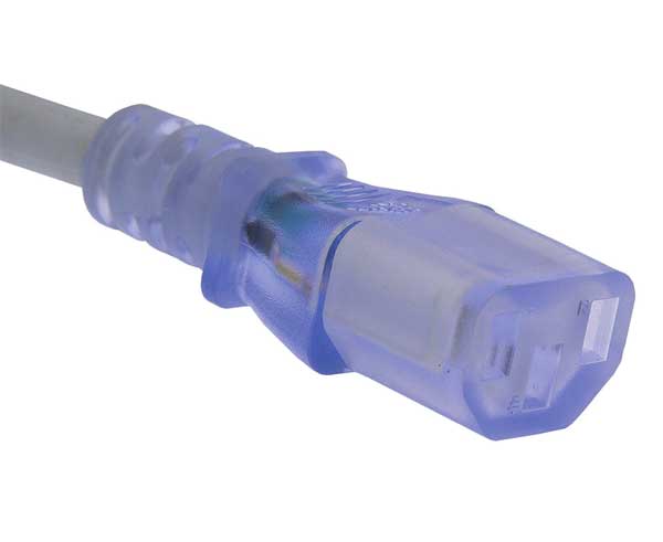 Power Cord, Hospital Grade, 5-15P to C13 SJT 18/3 - Clear Blue - Primus Cable
