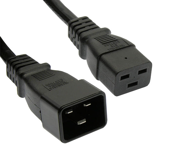 Power Cord, C19 to C20, Black, SJT, 14/3, Black - Primus Cable