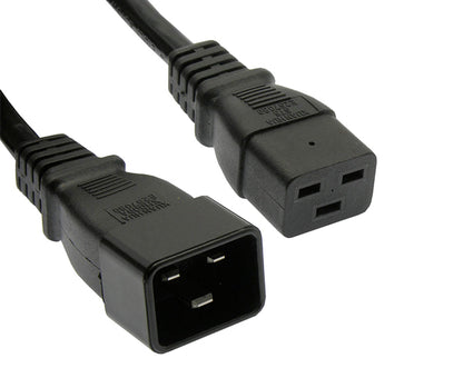 Power Cord, C19 to C20, Black, SJT, 14/3, Black - Primus Cable
