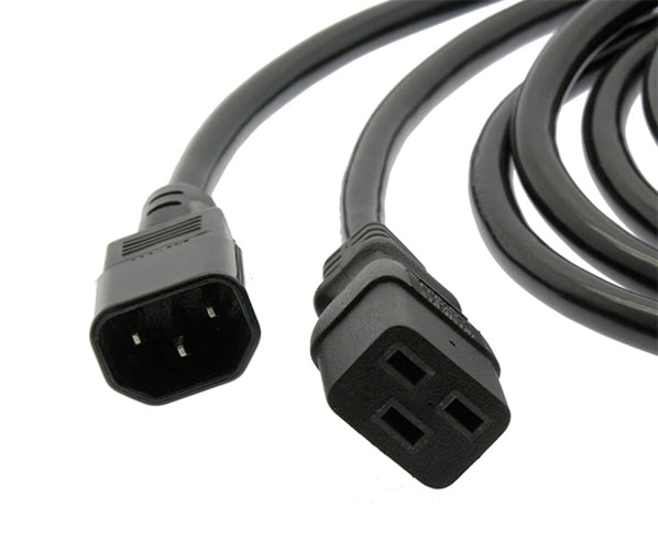Power Cord, C14 to C19, SJT, 14/3, Black - Primus Cable