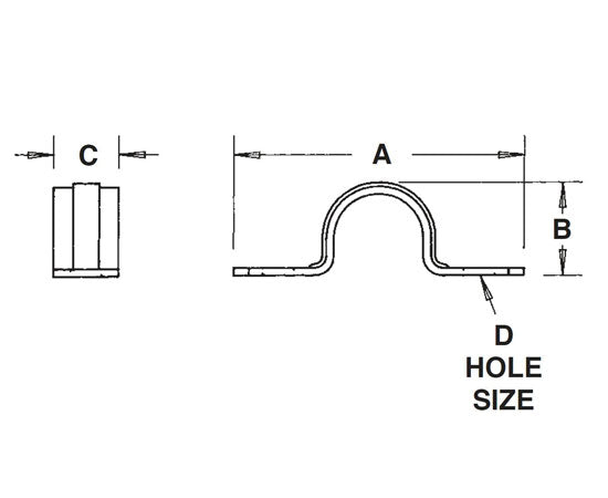 2-Hole Plated Steel Rigid Straps Snap-on Type Diagram