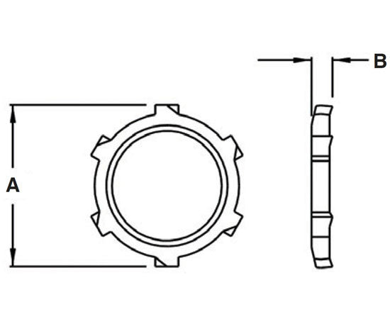 Plated Steel Conduit Locknut Diagram
