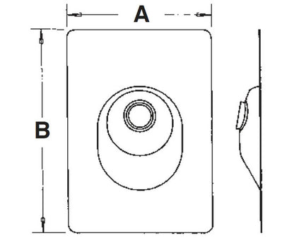 Roof Flashing Galvanized steel with neoprene seal. 10-3/4" x 14-1/2" x 22 gauge - diagram