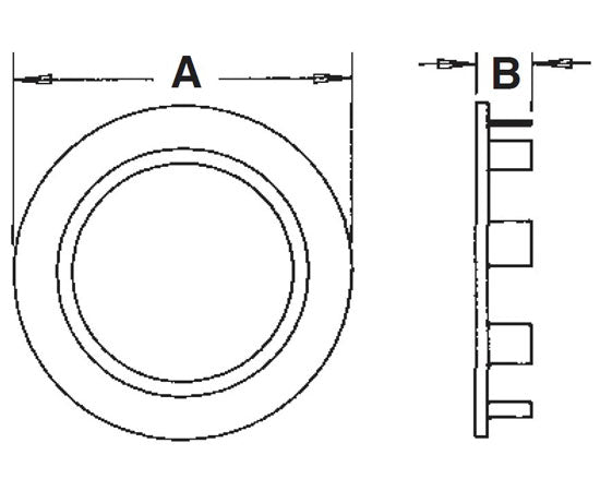 Snap-In Blanks Plated steel For knockouts 1/2" to 2" diagram