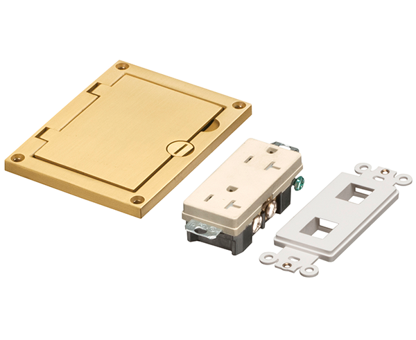 Single Gang Flip Lid Cover Kit - Gold door - Primus Cable