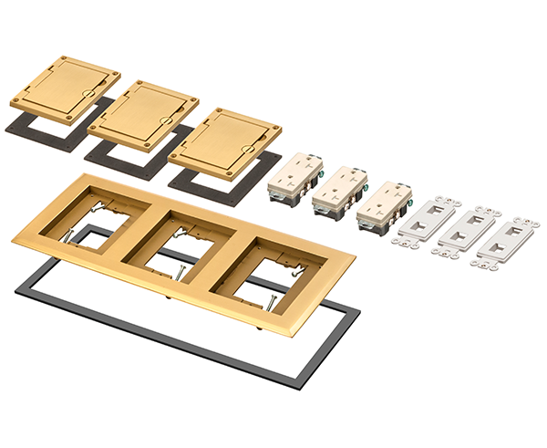 Three Gang brass Frame Kit