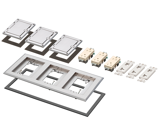 Three Gang nickel-plated Frame Kit