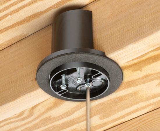 Round Long Side Mount Screw-On L-Shaped Vapor Box for Fans & Fixtures