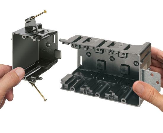 Gangable Non-Metallic/Plastic Dual-Gang Nail-On End Box 